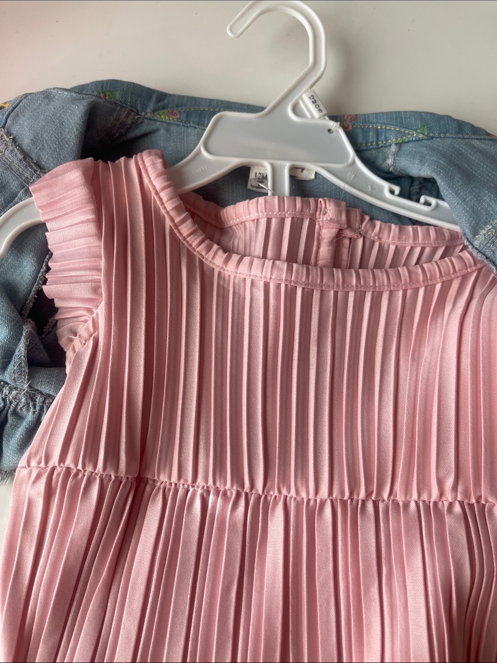 Nanette Baby Light Blue Denim Jacket with Pink Dress - Picture 4 of 7